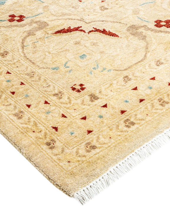 Eclectic, One-of-a-Kind Hand-Knotted Area Rug  - Ivory, 9' 1" x 11' 4"