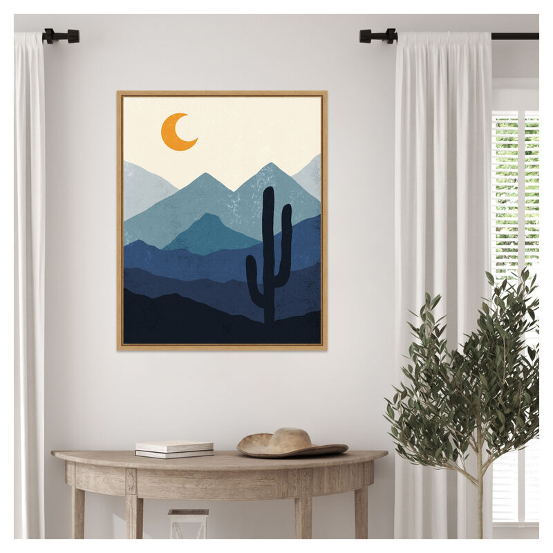 Desert Life   Night by XYZ Studio Framed Canvas Wall Art