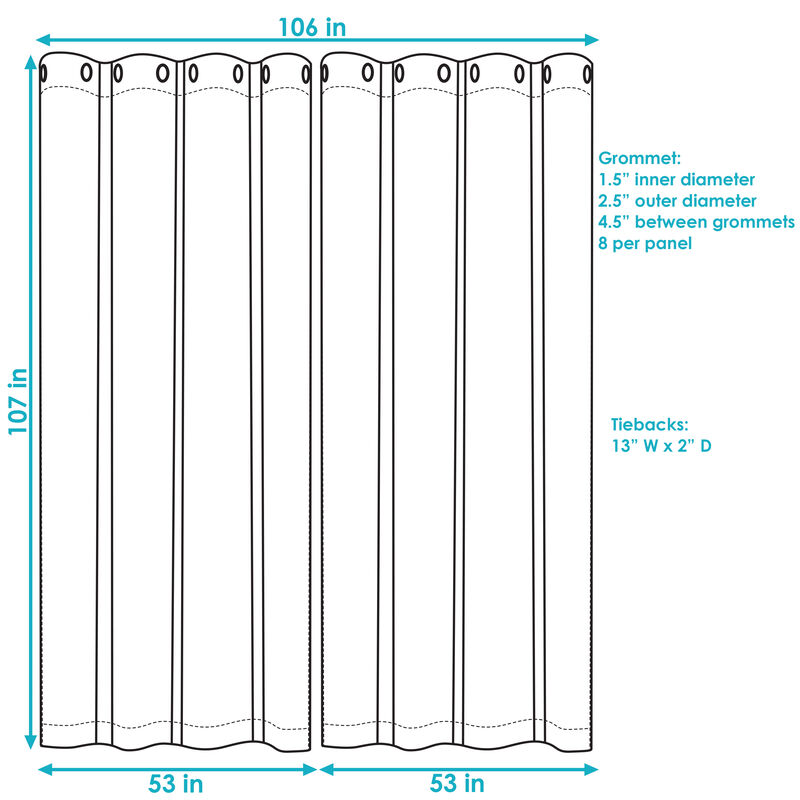 Sunnydaze Indoor/Outdoor Curtain Panel - 52 in x 108 in