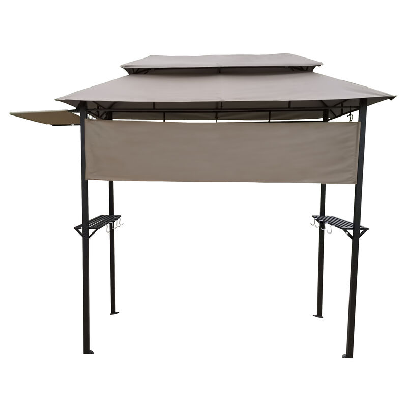 Streamdale 8x4ft Metal Grill Gazebo with Soft Top Steel Frame Hooks and Bar Counters image number 0