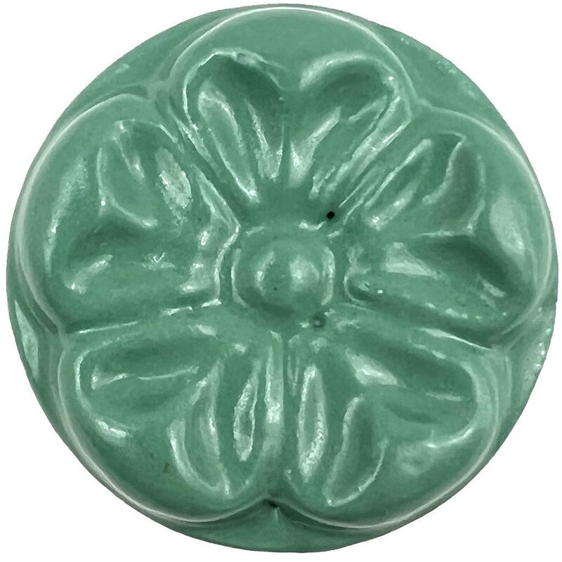 HomeRoots Set of Six Green Mushroom Knob Floral Ceramic Drawer Pull Knobs image number 2