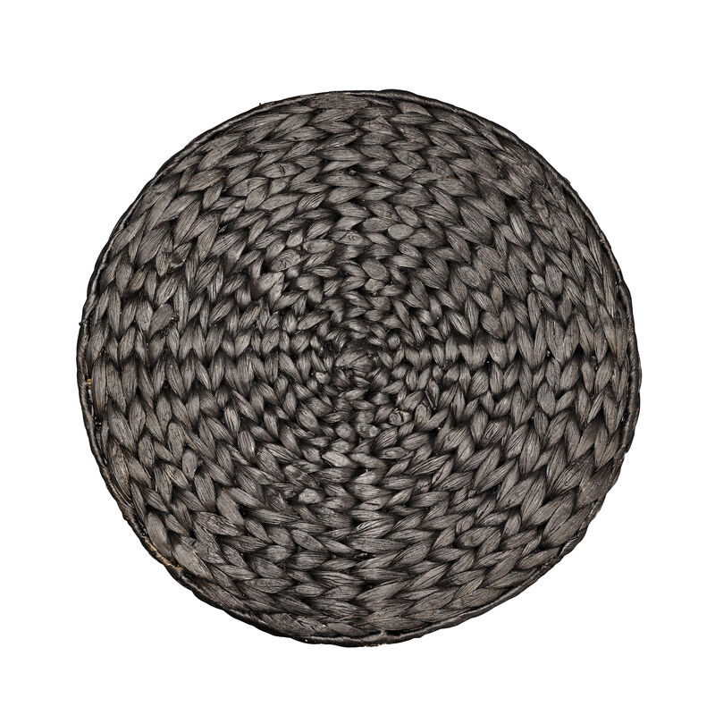 Addie 17.72" Modern Coastal Handwoven Water Hyacinth Storage Ottoman with Lid