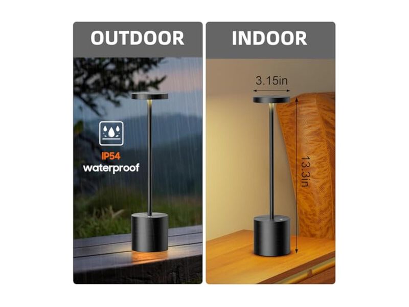 Rechargeable Cordless LED 2 Pack Home Decor Lights For Outdoor Restaurant image number 2