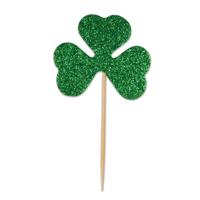 288 ct Green St Patrick's 3-Clover Shamrock Picks - 3.75”
