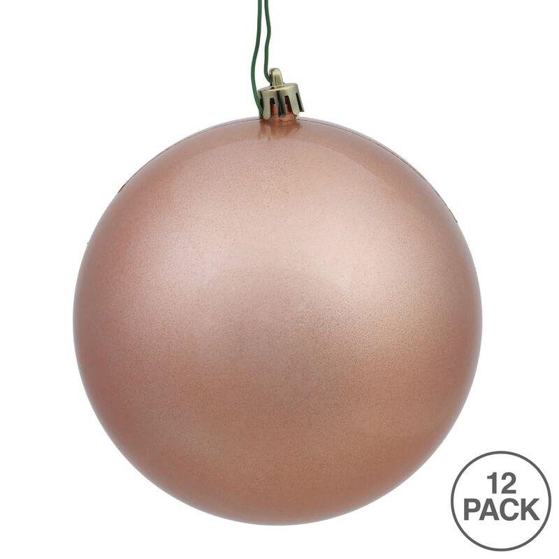 Vickerman 3" Rose Gold Candy Ball Ornament, 12 per Bag image number 2