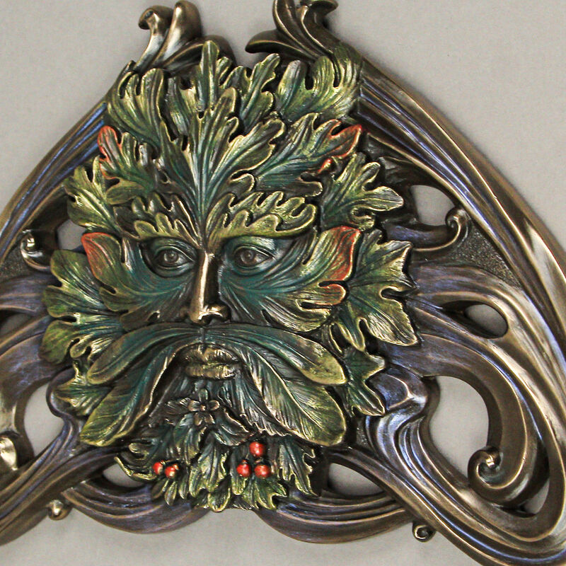 Art Nouveau Style Celtic Greenman Wall Hanging 9.5 Inches Long image number 6