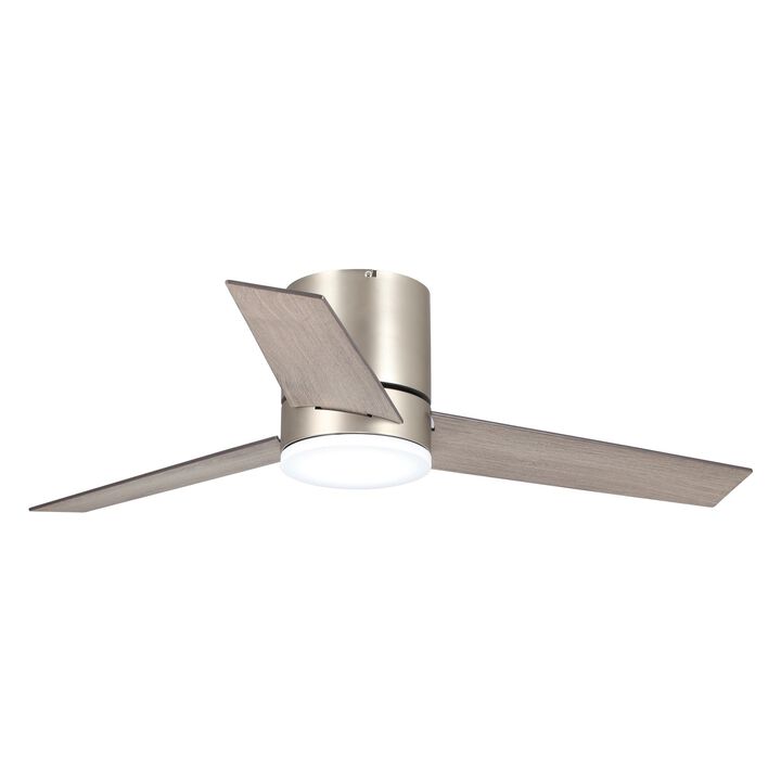 48" Modern 3-Blade Wooden Flush Mount Ceiling Fans with Light and Remote