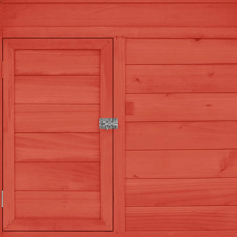 Chicken Coop Red and White 59.1"x37.7"x43.3" Solid Firwood