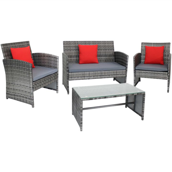 Sunnydaze Ardfield Rattan 4-Piece Patio Furniture Set