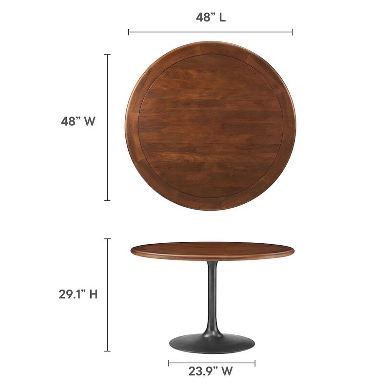 Lippa 48" Round Pedestal Solid Wood Dining Table image number 1