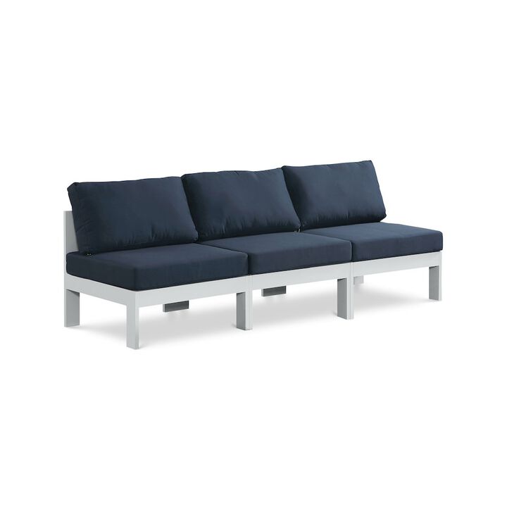 Meridian Furniture Nizuc Navy Water Resistant Fabric Outdoor Patio Modular Sofa