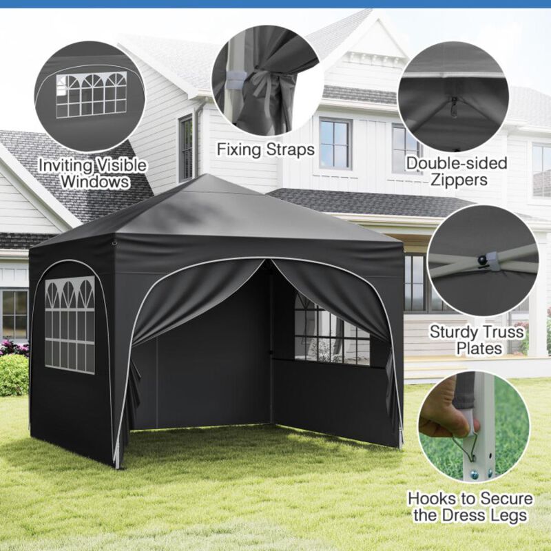 Hivvago Pop up Canopy Tent with 4 Removable Sidewall