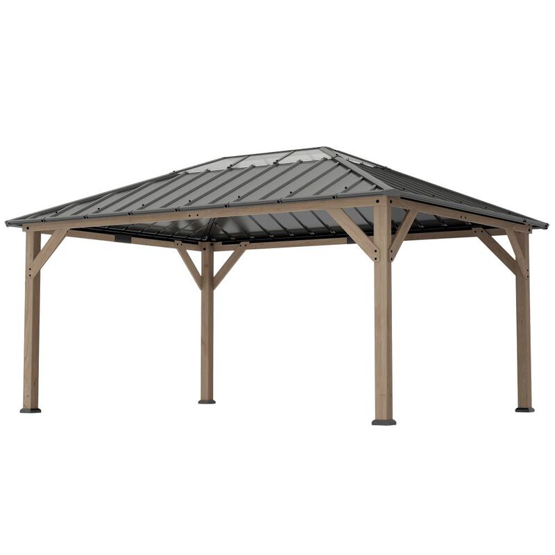 Hivvago 12x16 Outdoor Hardtop Wood Gazebo image number 0