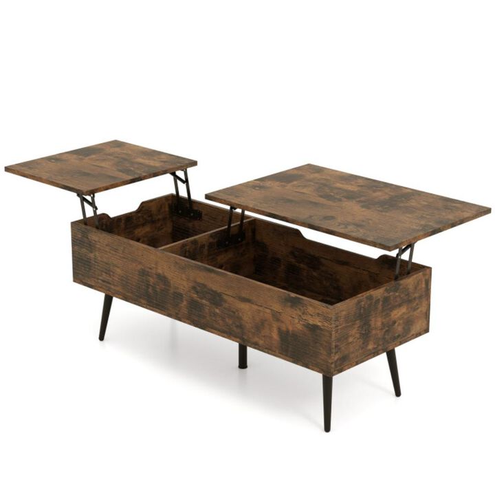Hivvago 47 Inch Lift Top Coffee Table with 2 Hidden Compartments