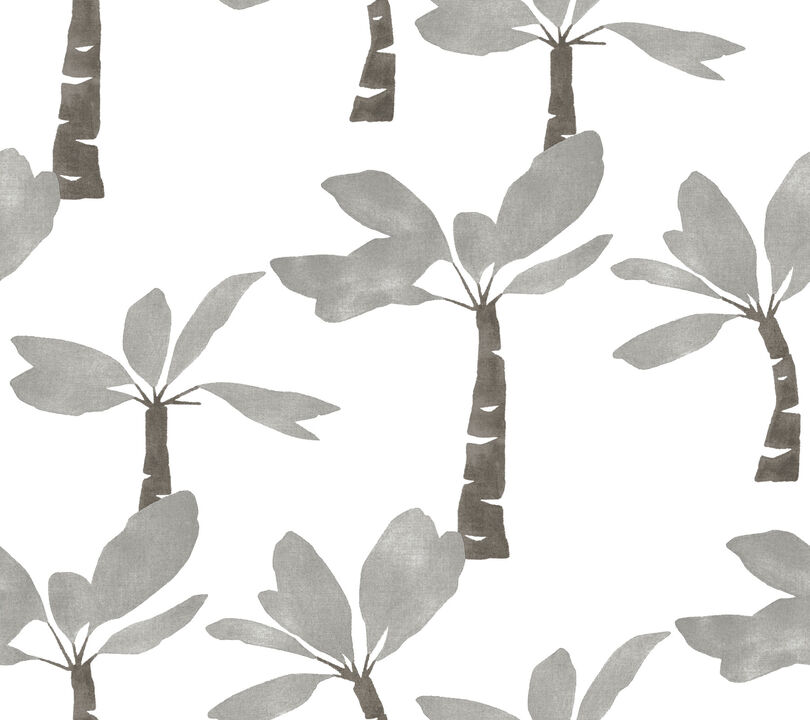 Painted Oasis Carbon & Graphite Wallpaper (Set of 2)