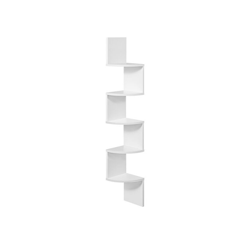 5-Tier Wall Mounted Corner Shelf for Space-Saving Storage and Display