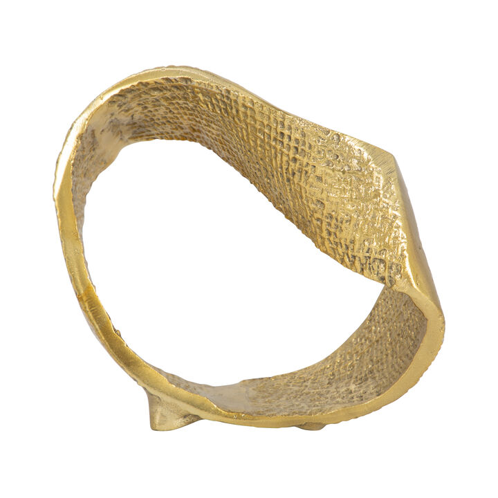Metal 8" Twisted Hammered Ring