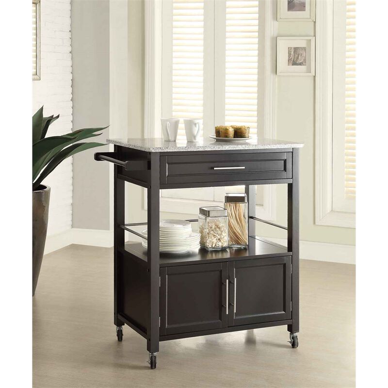 Linon Cameron Kitchen Cart With Granite Top