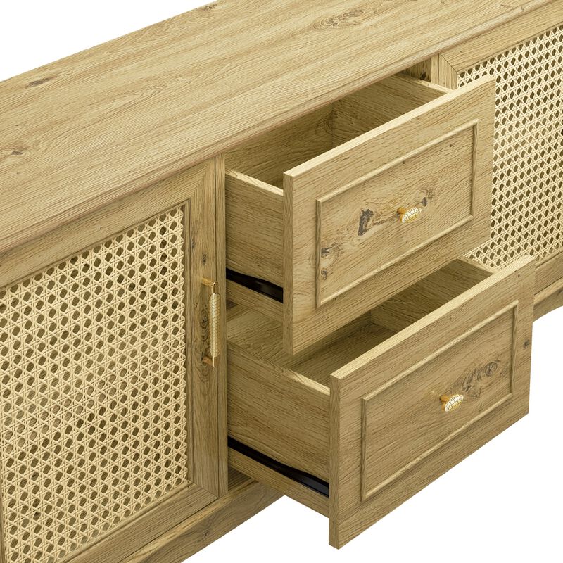 FESTIVO 60 in. Wood TV Stand for TVs up to 70 in. with drawers
