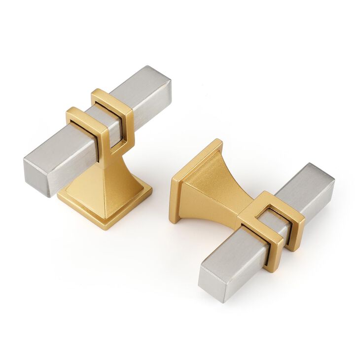 Lepatape 25 Pack Cabinet Knobs Brushed Nickel and Gold Dresser Drawer Knobs Silver and Gold Cabinet Knobs Kitchen Cabinet Hardwa