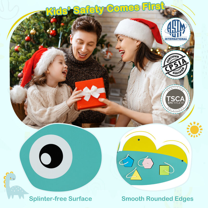 Dinosaur Busy Board 11-in-1 Activity Wall Panels for Education & Early Development image number 6