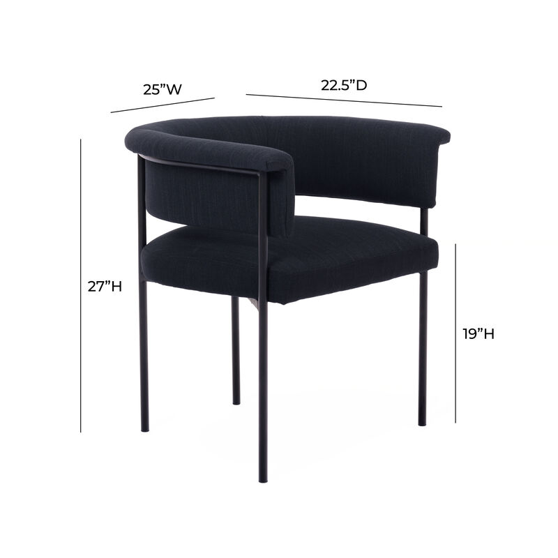 Taylor Black Performance Linen Dining Chair image number 4