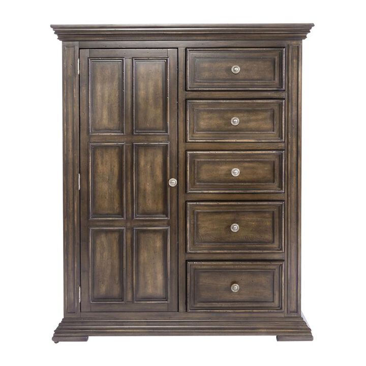Liberty Furniture Big Valley Door Chest in Brownstone w/ Heavy Distressing