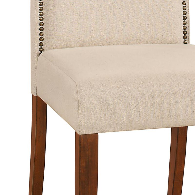 Carolina Living Romero Parson Chair - Chestnut - Linen Upholstery