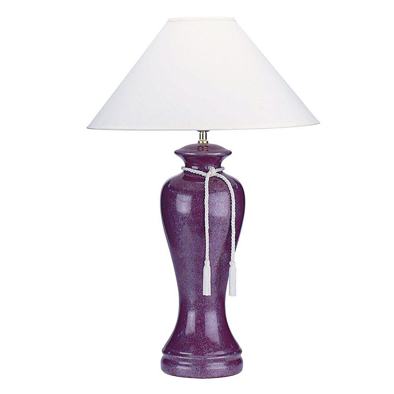 Hivvago 35" Red Burgundy Glaze Ceramic Urn Table Lamp With White Classic Empire Shade