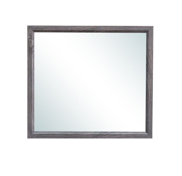 HomeRoots 35" Dark Gray Wood Framed Accent Mirror