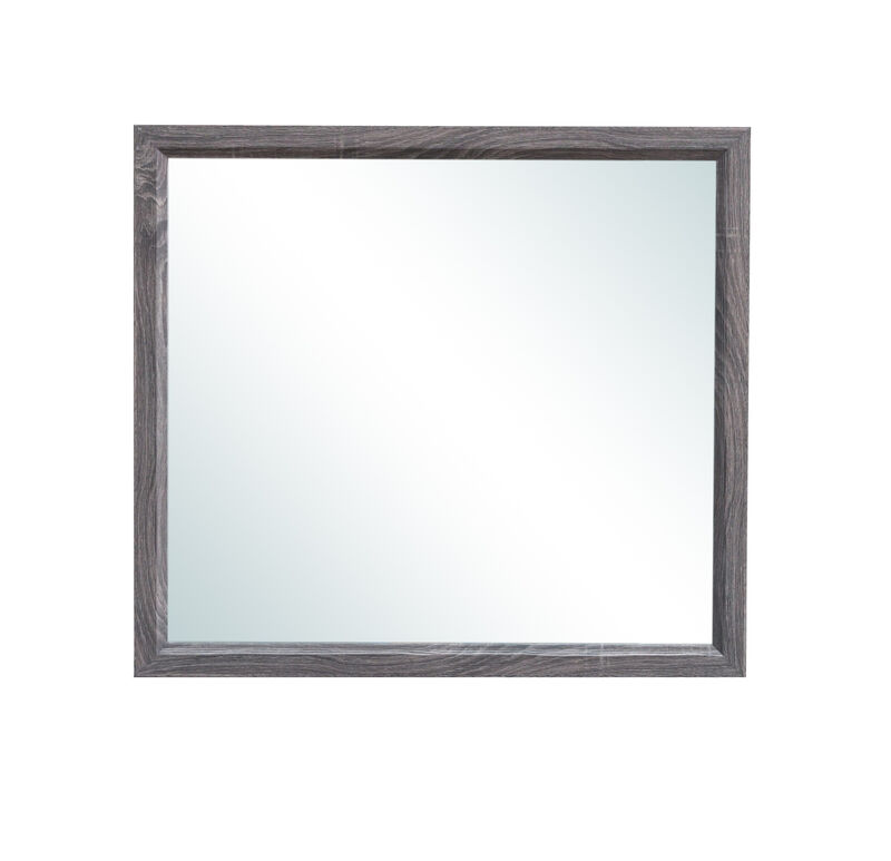 HomeRoots 35" Dark Gray Wood Framed Accent Mirror image number 0