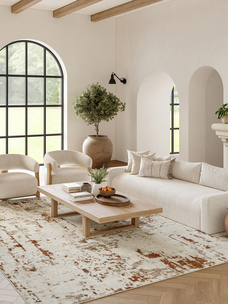 Quarry QUA01 Ivory/Rust 8'10" x 11'10" Rug