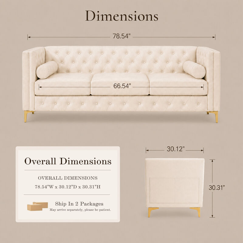 Drujep 78.5" Faux Leather Sofa image number 8