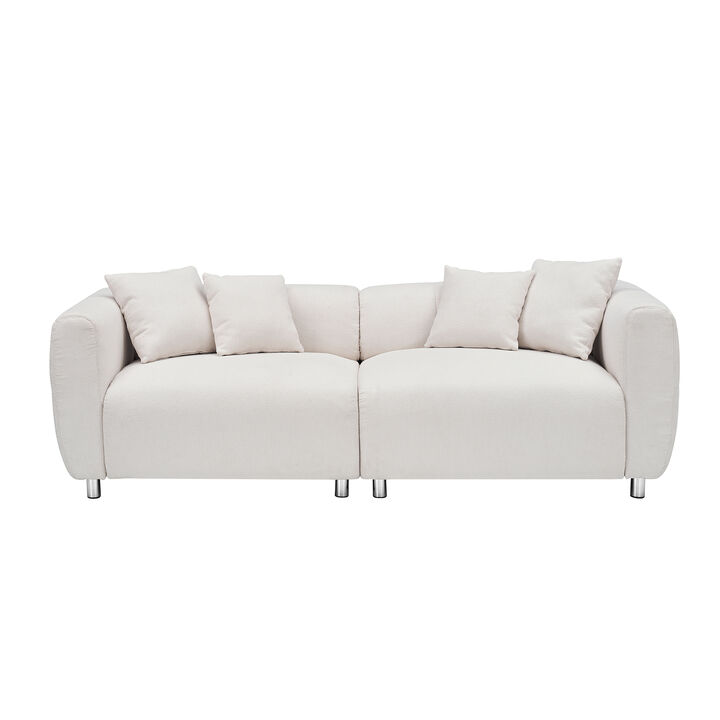 Merax Oversized Mid-Century Loveseat Sofa with Lambswool Fabric