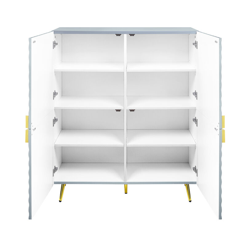 Gaines Accent Cabinet in Gray High Gloss Finish image number 2