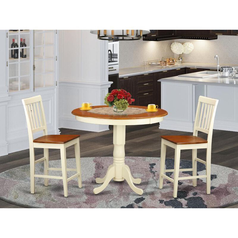 3 Pc counter height Dining set-counter height Table and 2 Kitchen Chairs