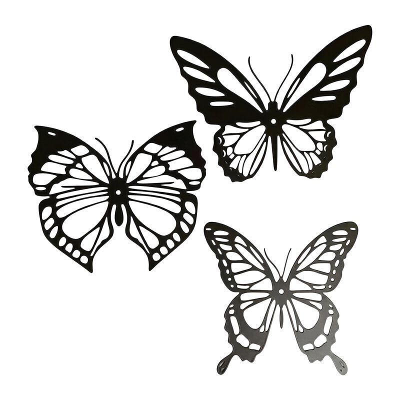 3-Piece Metal Insect Wall Decor Set, Dragonfly Hummingbird Butterfly image number 0