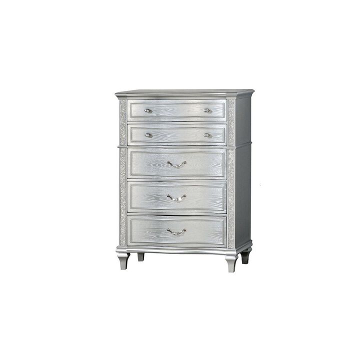 Best Quality Furniture Classic Silver Chest In Silver Color
