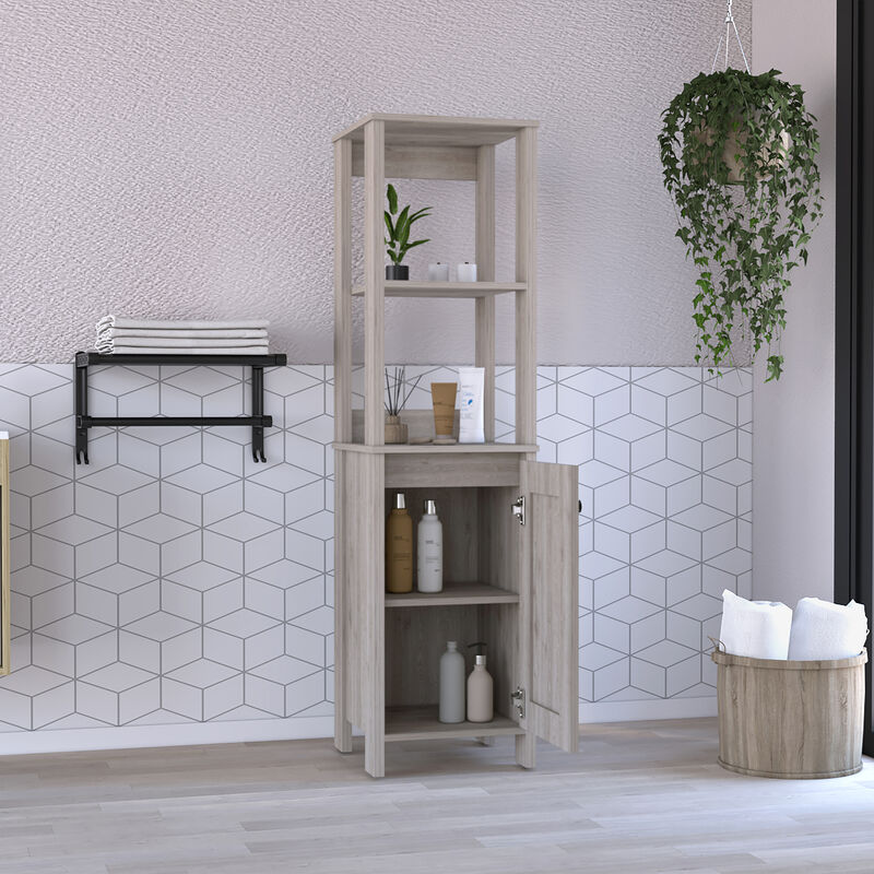 Linen Cabinet Jannes, Bathroom, Light Gray