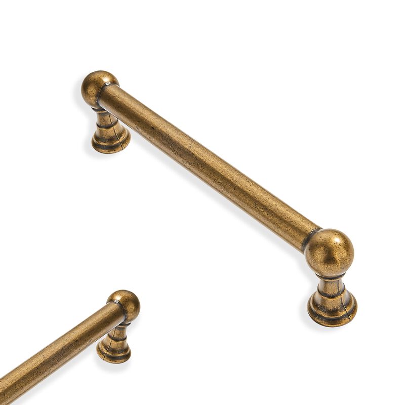 ZAUYX 2 Pack 3-3/4 Inch Hole Center Antique Brass Cabinet pulls Solid Heavy Duty Drawer Handles Dresser Handles Cabinet Handles