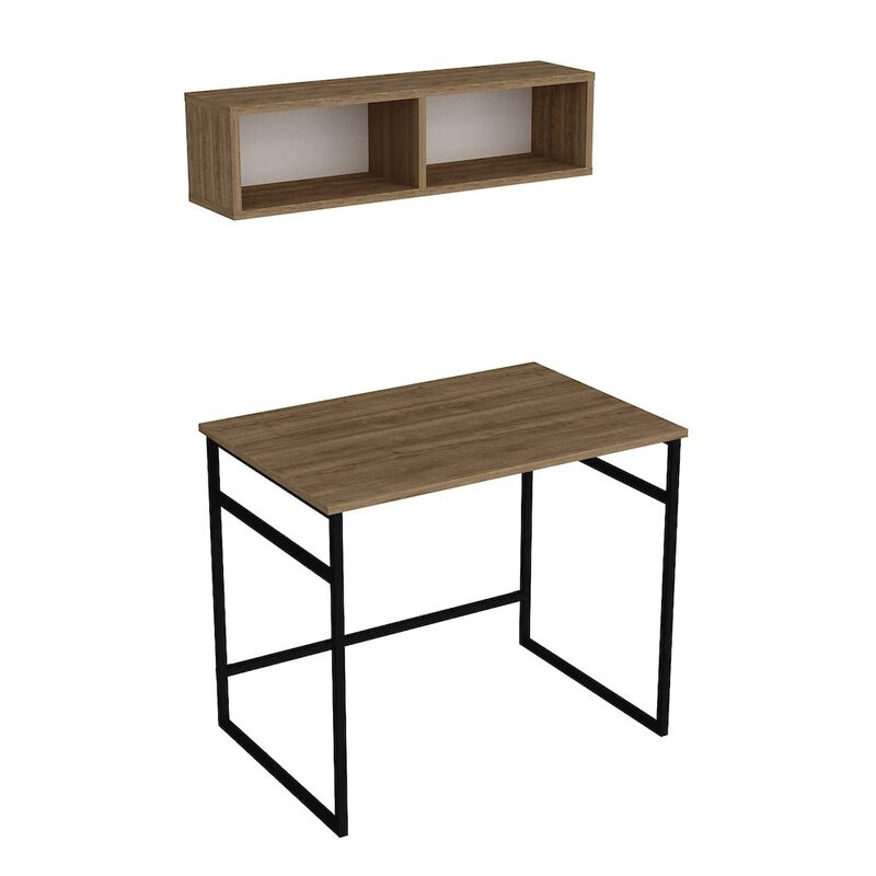 Decorotika Gama Computer Desk-Oud Oak & Black