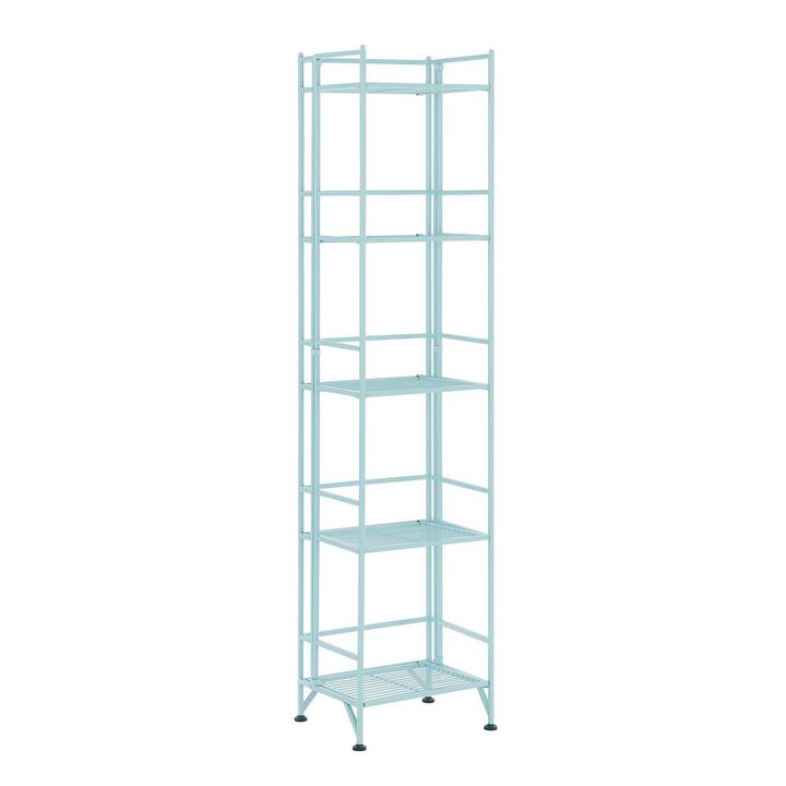 Convenience Concepts Xtra Storage 5 Tier Folding Metal Shelf Sea Foam