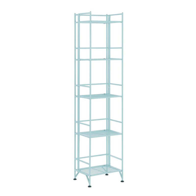 Convenience Concepts Xtra Storage 5 Tier Folding Metal Shelf Sea Foam