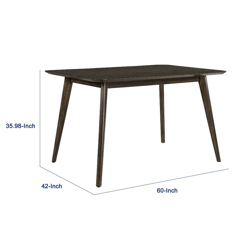 Roxy Counter Height Table, 60 Inch Rectangular Top, Walnut Brown Wood image number 7