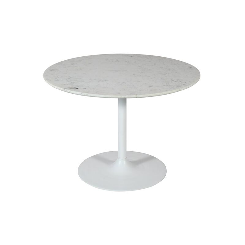 Jofran Rowan 42 Modern Luxury Pedestal Round Marble Dining Table