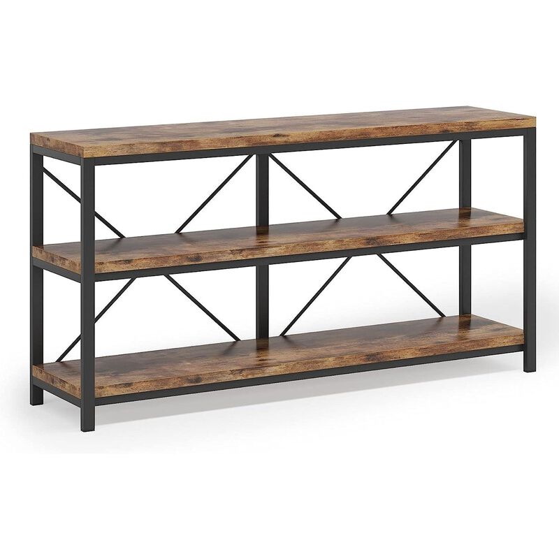 Tribesigns Rustic 3-Tier Console Table with Storage Shelves image number 3