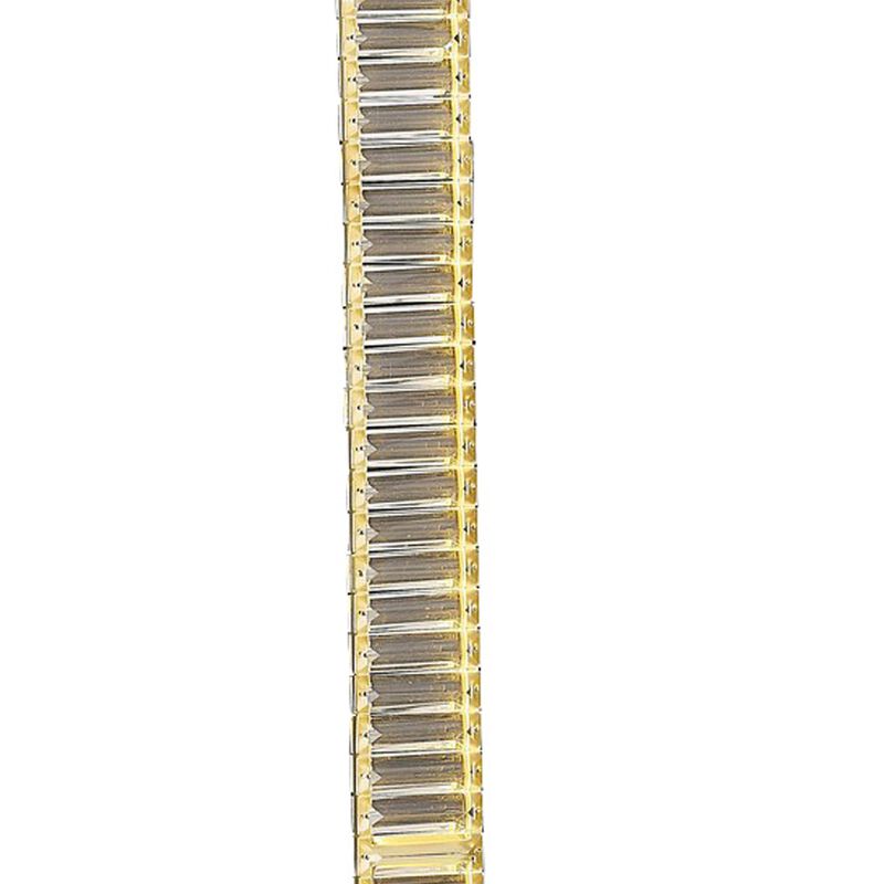 Lizy 62 Inch Floor Lamp with Crystal, LED Metal Frame, Nickel Finish - Benzara image number 2