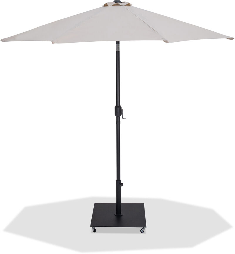 Meridian Furniture Fiji Beige Fabric / Matte Black Aluminum Patio Umbrella with Base Sets image number 0