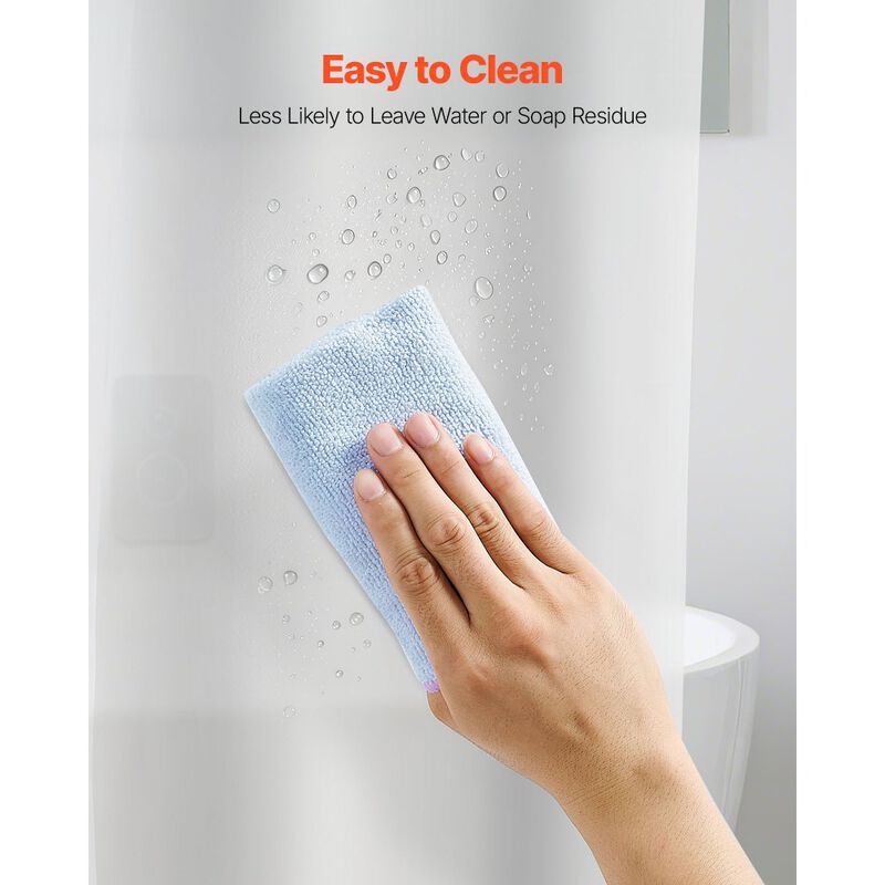 White Set of 2 Heavy Duty PEVA Shower Liner 72 Inch with 3 Magnets image number 3
