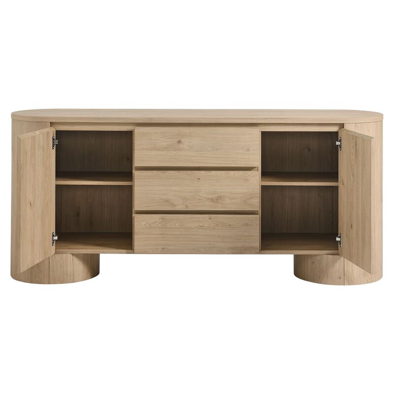 Duval 71" Rounded Sideboard Storage Cabinet image number 8